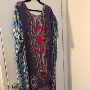 Boho printed coverup maxi